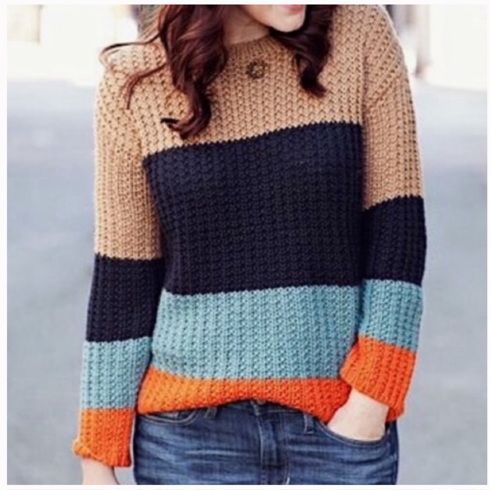 Anthropologie Boho Sparrow Colorblock Sweater